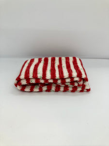 Sock Tube. The Yarn Tart, red and white stripes 50-60gms