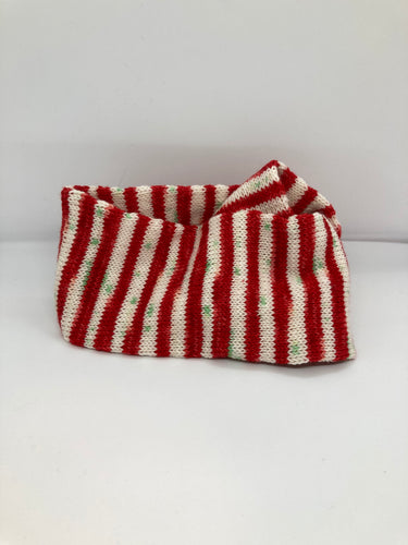 Sock Tube. The Yarn Tart, red and white stripes 50-60gms