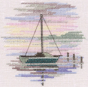 Sailing Boat  on Linen