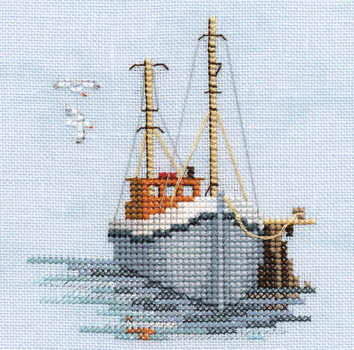 Fishing boat on Linen