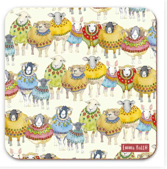 Knit Group.Sheep  Coaster